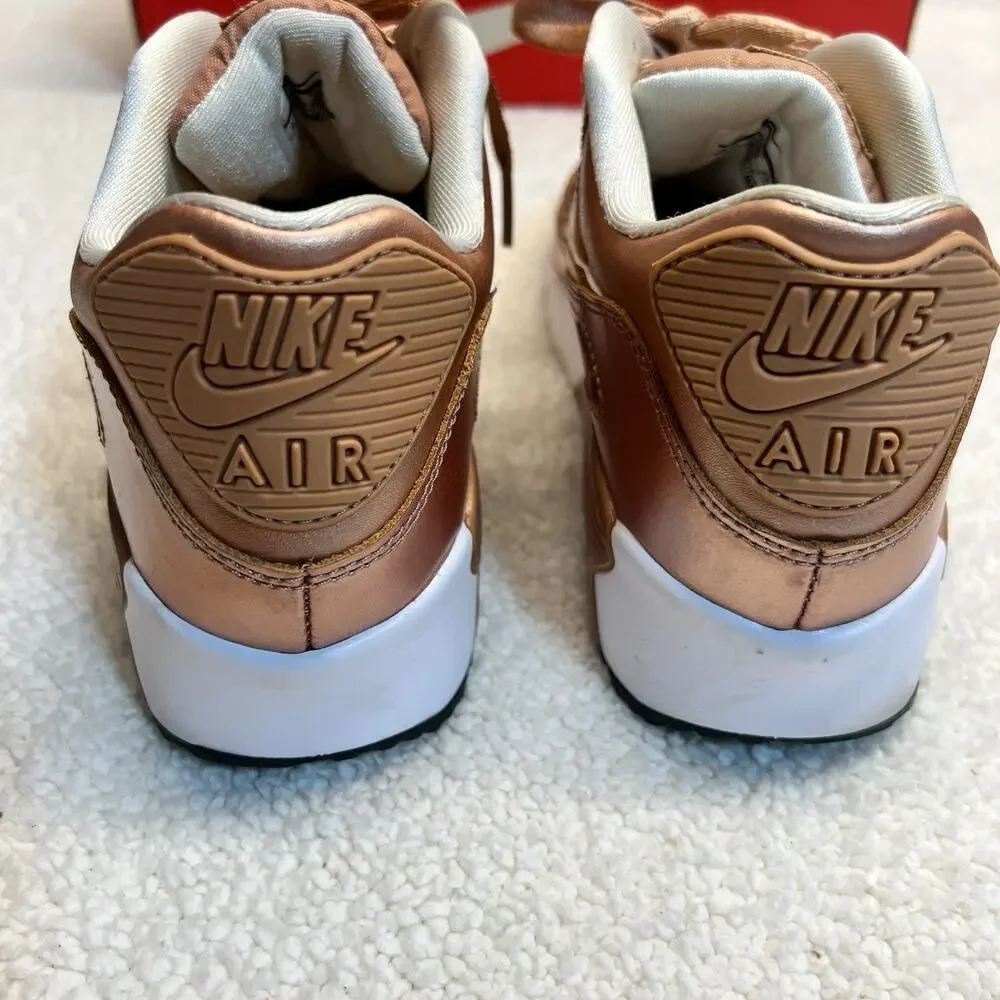 Nike Girls Sneakers Air Max 90 SE LTR (GS) Rose Gold Size 6.5Y